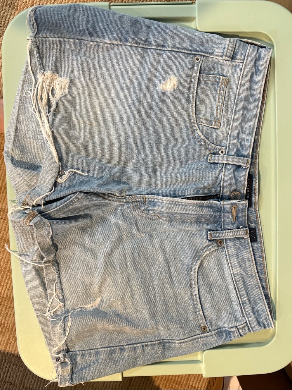 Lucky Brand Faded Light Blue Distressed Denim Shorts